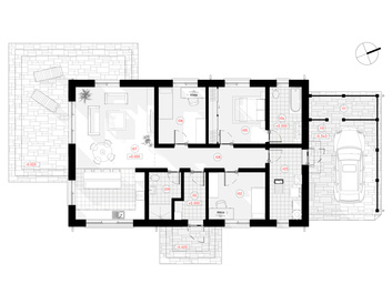 Minimalistinis, skandinaviško stiliaus išskirtinis namo projektas Herkus | namuprojektas.lt