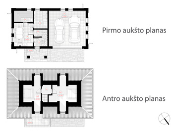 Ūkinio pastato patalpų išdėstymo veidrodinis planas